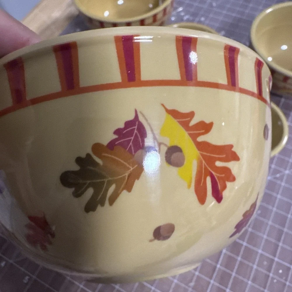 Lot of 5 Melamine Measuring Bowl Nesting Cups Fruit Bowl Design - 1/8 to 2 cups
